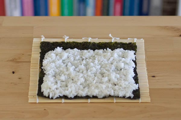 Spread out rice in an even, thin layer.
